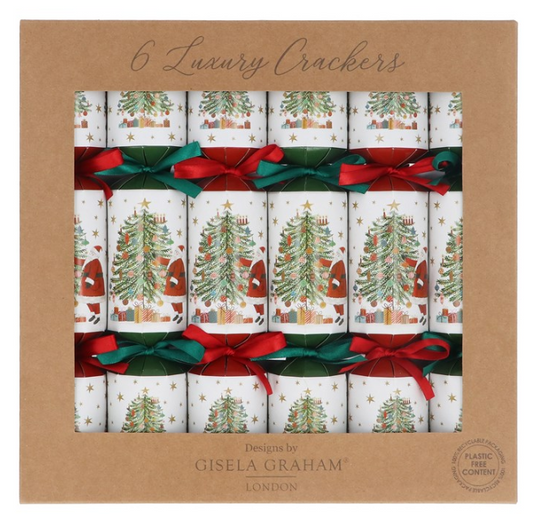 Box of 6 Luxury Crackers 31cm - Nostalgia Santa/Tree