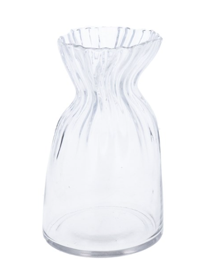 Clear Scrunch Glass Vase 20.5cm