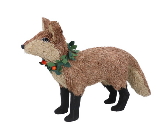 Bristle Fox with Wreath 24cm