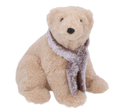 Faux Fur Bear with Scarf Ornament