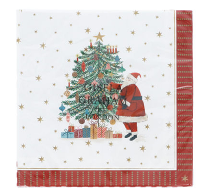 Nostalgia Paper Santa/Tree Napkins, Pack/20