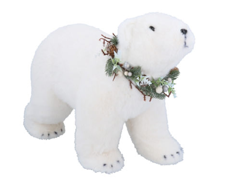 White Faux Fur Polar Bear Ornament