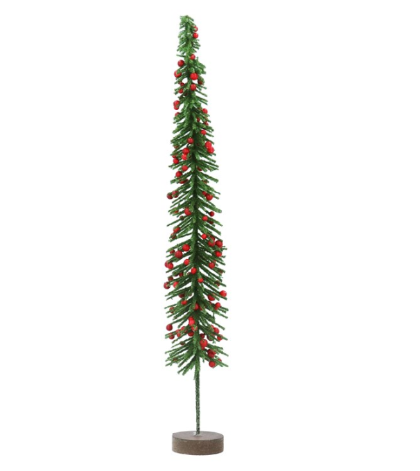 Bristle Tree 41cm - Glitter Slim w Berries