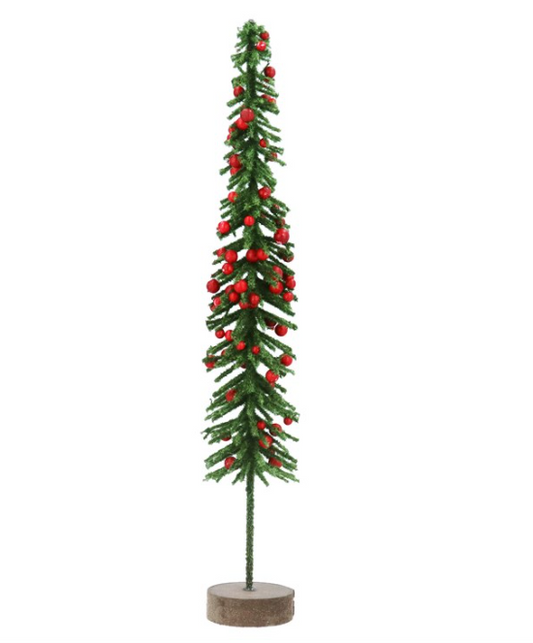 Bristle Tree 30cm - Glitter Slim w Berries