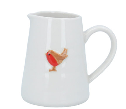 Ceramic Mini Jug with Robin