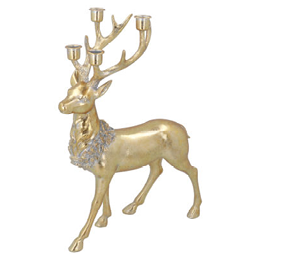 Gold Resin Stag Candelabra
