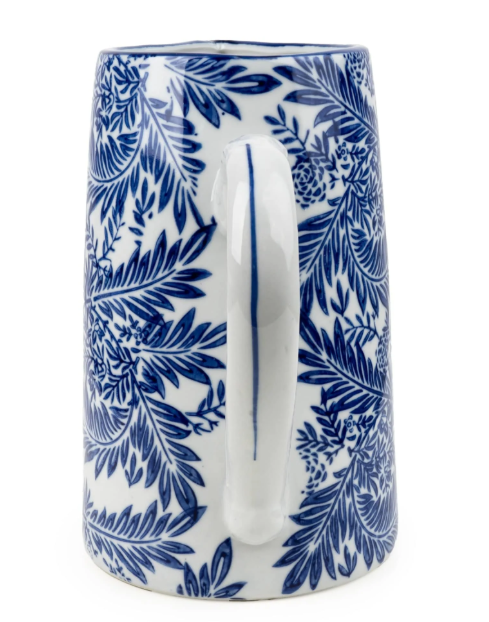 Blue & White 23cm Floral Jug