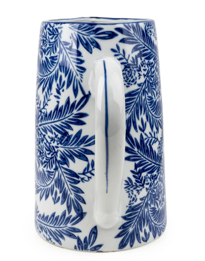 Blue & White 23cm Floral Jug