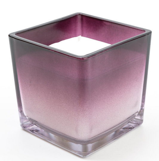 Plum Ombre Small Glass Candle - Sakura Blossom Scent