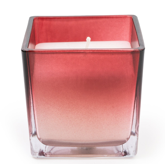 Red Ombre Small Glass Candle - Pomegranate & Cassis Scent
