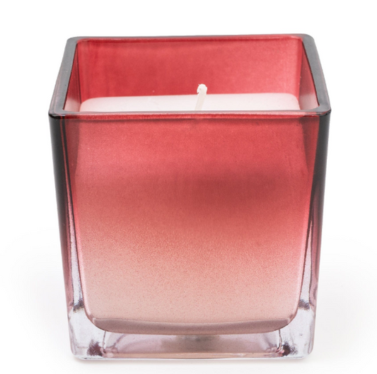 Red Ombre Small Glass Candle - Pomegranate & Cassis Scent