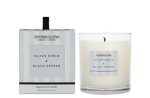 Stoneglow Modern Classics - Silver Birch & Black Pepper - Scented Candle - Boxed Tumbler