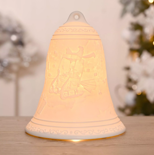White Porcelain Christmas Bell Lamp