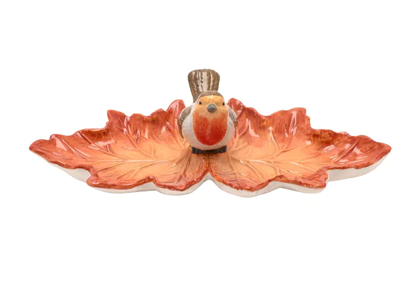 Country Living Robin On A Leaf Trinket Dish
