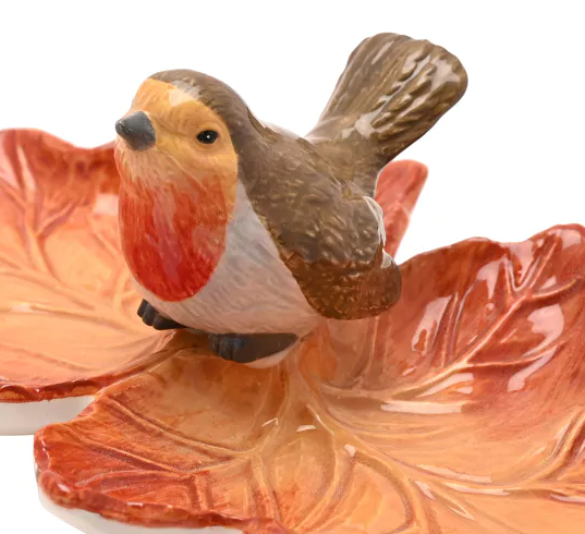 Country Living Robin On A Leaf Trinket Dish