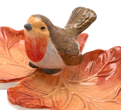 Country Living Robin On A Leaf Trinket Dish