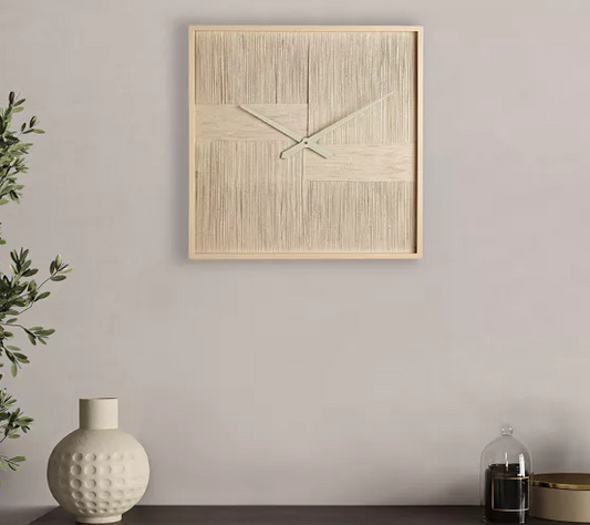 Hestia Thread Wall Art Clock - Cream