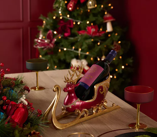 Deer & Sleigh Wine Bottle Holder