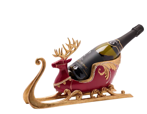 Deer & Sleigh Wine Bottle Holder