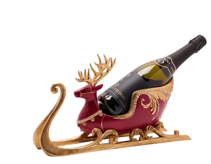 Deer & Sleigh Wine Bottle Holder