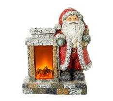 Light up Fireplace Santa