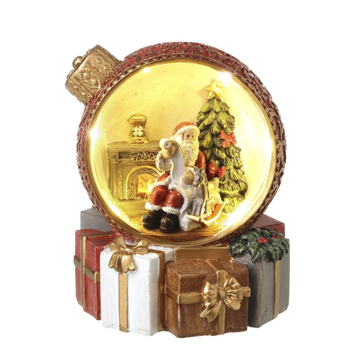 Multi Resin Santa Gift Bauble Ornament