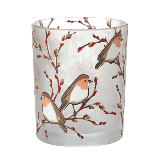 Robin Frosted Glass Candle Holder