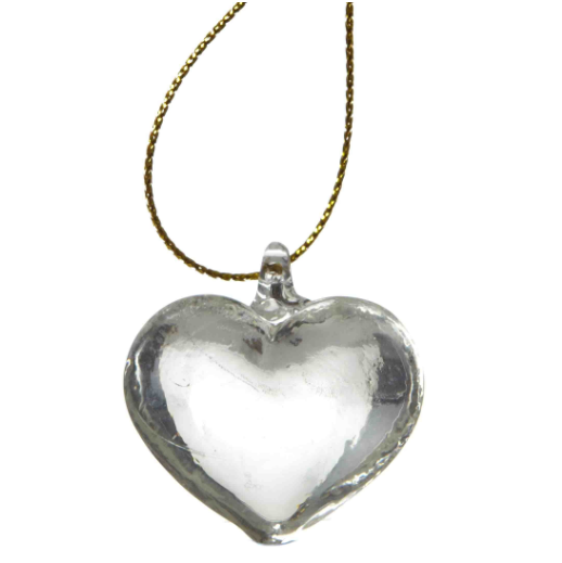 Translucent Glass Hanging Heart