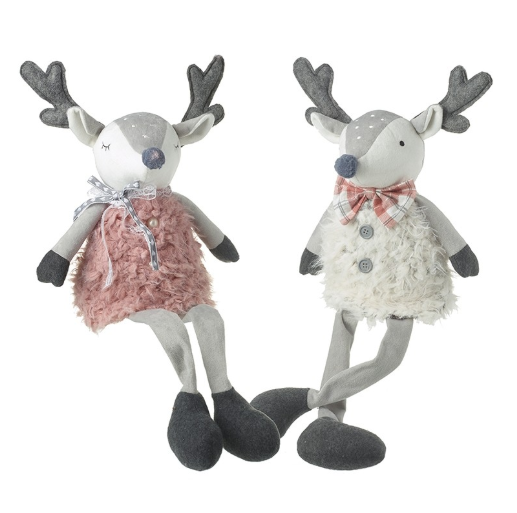 Pink or White Fluffy Reindeer