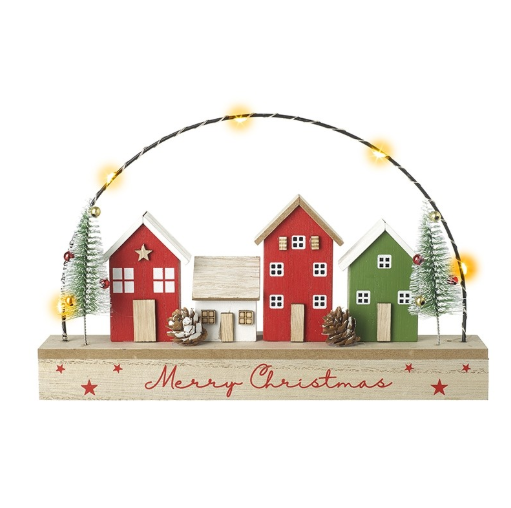 Merry Christmas Light Up House Scene