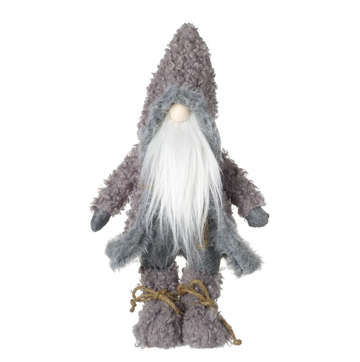 Small Standing Gonk In Grey Fluffy Coat