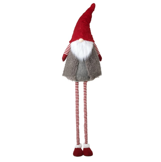 Very Tall Gonk With Stripy Legs & Grey Coat