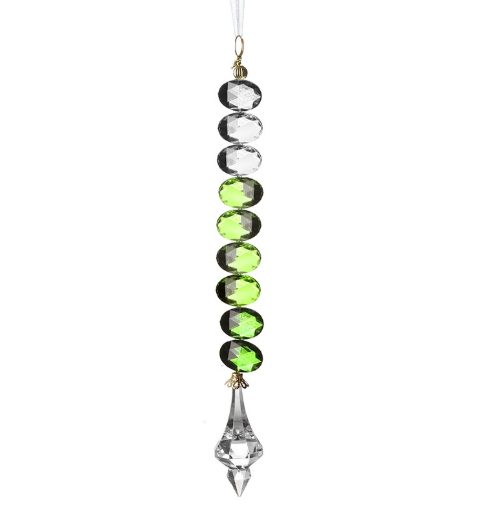 Round Green & Clear Acrylic Droplet