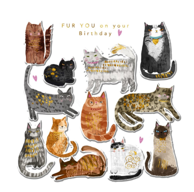 Fur You on your Birthday Cat Card