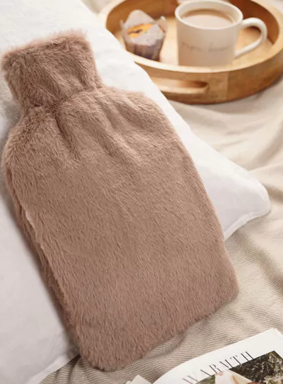 Sophia Layers Soft Faux Fur 1.7L Muff Hot Water Bottle - Taupe
