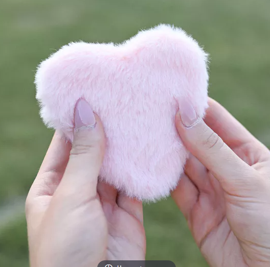Sophia Layers Cosy Set Of 2 Furry Heart Hand Warmers - Blush Pink