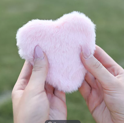 Sophia Layers Cosy Set Of 2 Furry Heart Hand Warmers - Blush Pink