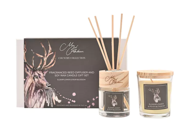 Meg Hawkins Candle & Diffuser Gift Set -  Elderflower & Pear Blossom Scent