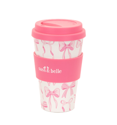Pink Bow Travel Coffee Cup