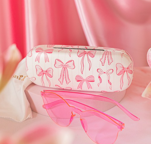 Pink Bow Glasses Case