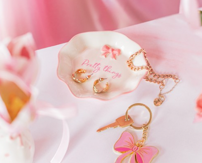 Pink Bow Trinket Dish