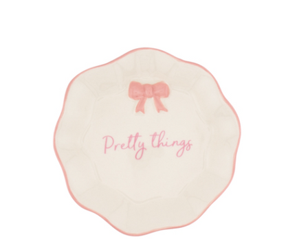 Pink Bow Trinket Dish