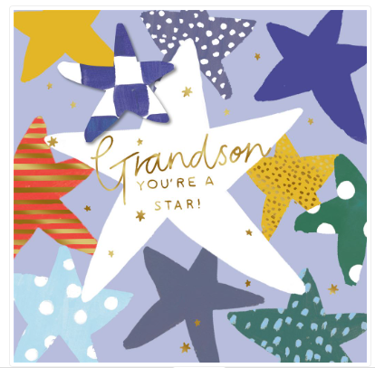Grandson Star Birthday Card