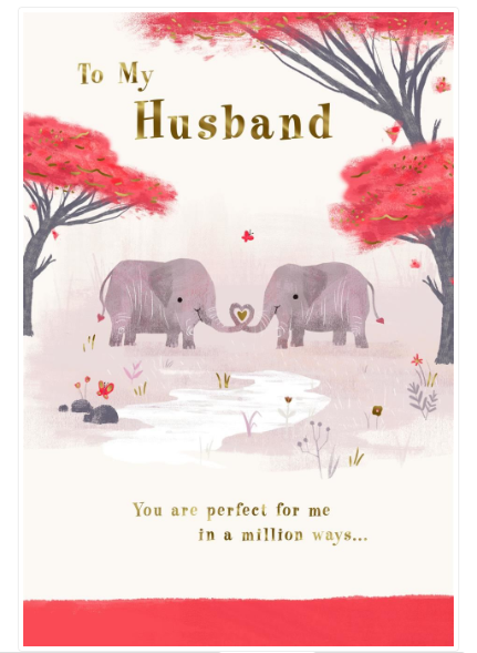 Husband Elephant Birthday Card