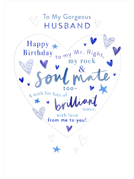 Gorgeous Husband Birthday Card