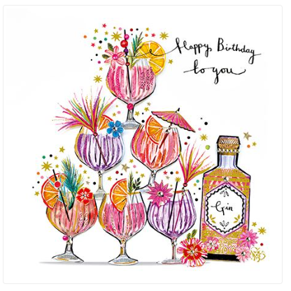 Gin Cocktail Birthday Greeting Card