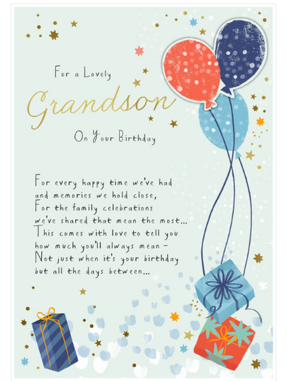 For a lovely Grandson Birthday Card