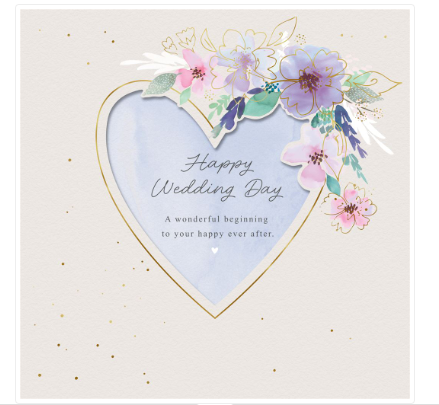 Floral Heart Wedding Card