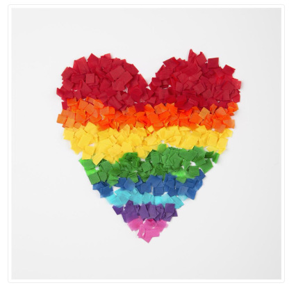 Rainbow Heart Blank Card