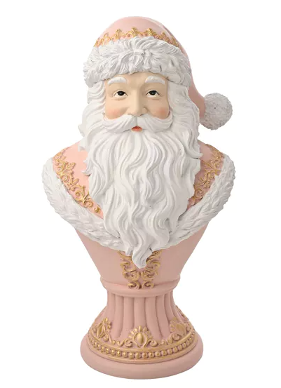 Pink Santa Bust Ornament